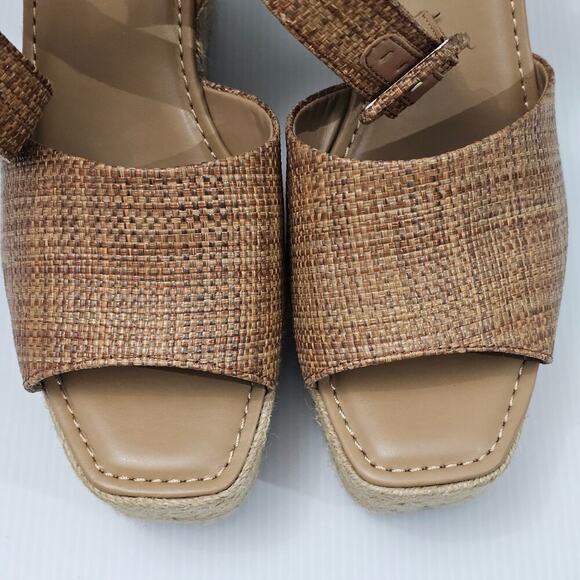 NEW Sam Edelman Vada Espadrille Women 10 Wedge Sandal Platform Woven Brown Jute - Picture 5 of 13